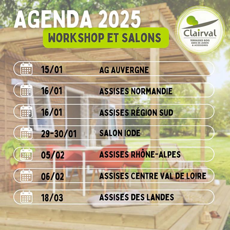 agenda des workshops et salons 2025